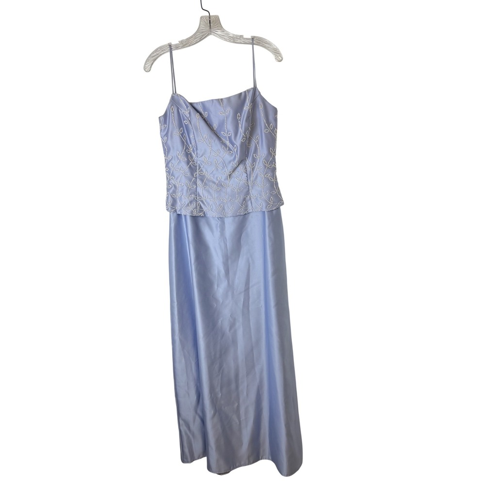 Alfred Angelo Blue Formal Bridesmaid Gown Sz 9/10 Style 6253‎ READ MESUREMENTS